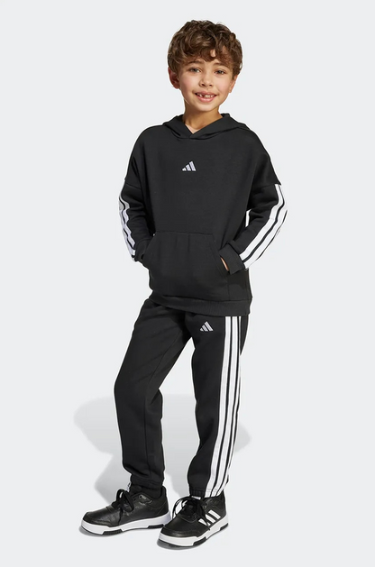 ADIDAS TUTA COMPLETA NERO-3 STRIPS BIANCO BAMBINO