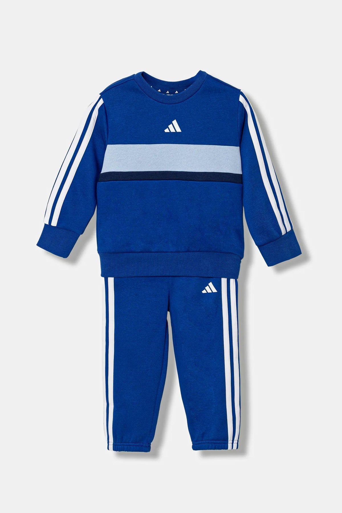 adidas tuta completa blu 3 strips bianco bambino