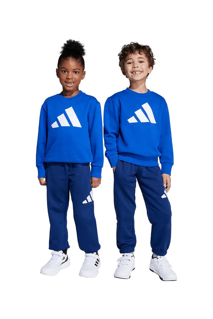 ADIDAS TUTA COMPLETA BLU LOGO BIANCO BAMBINO
