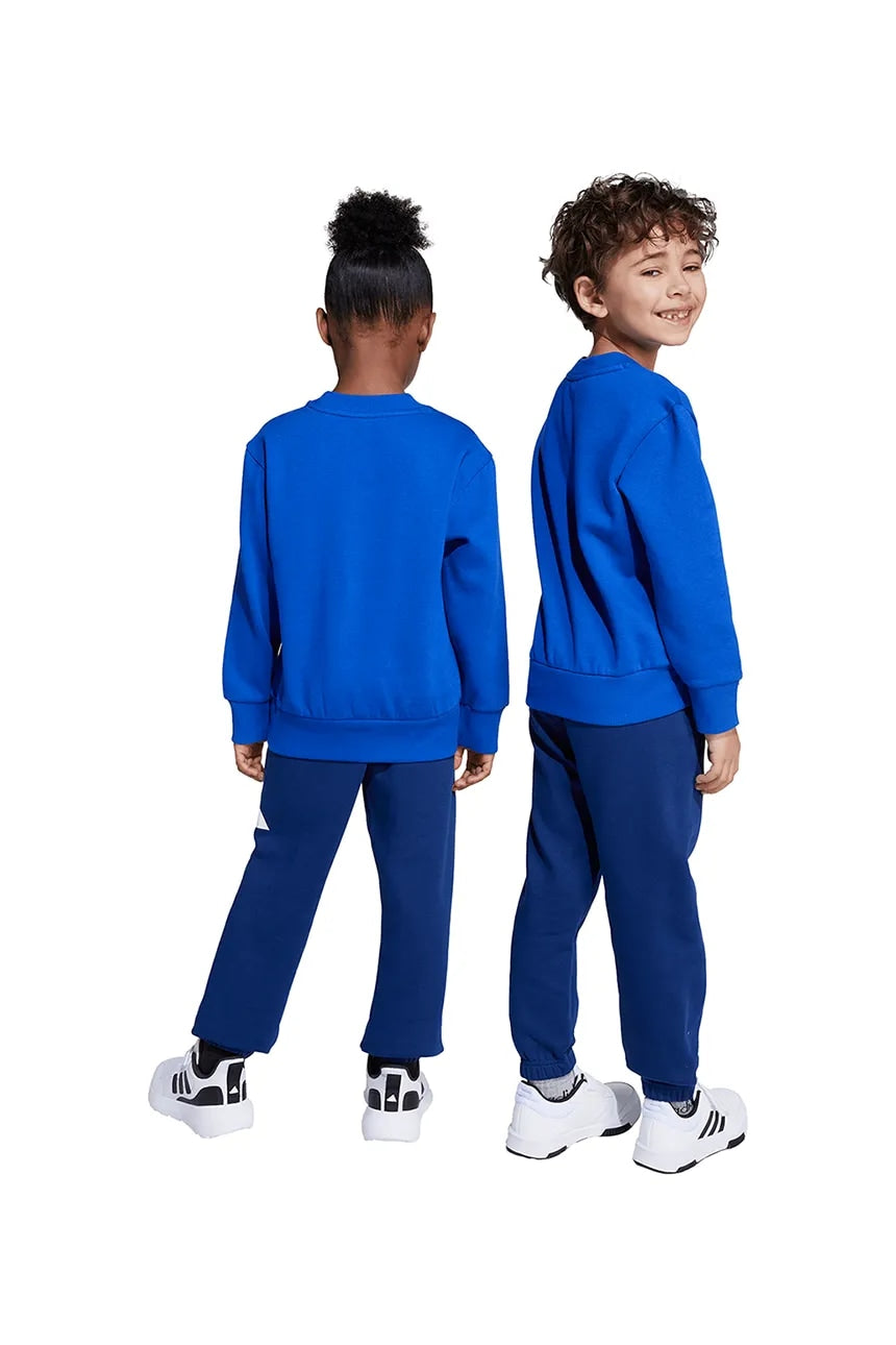 adidas tuta completa blu logo bianco bambino