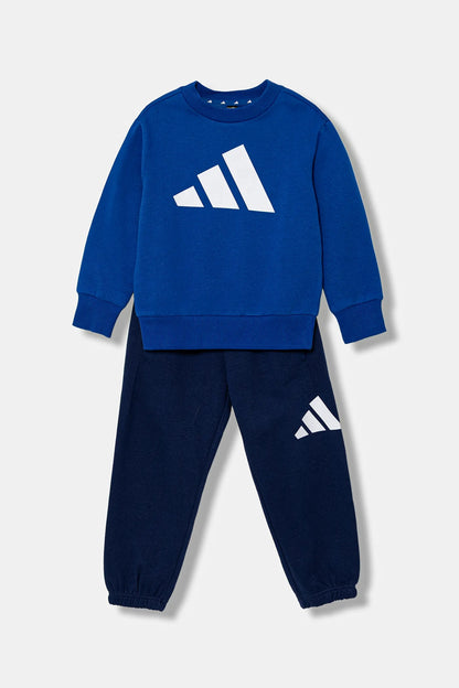 ADIDAS TUTA COMPLETA BLU LOGO BIANCO BAMBINO