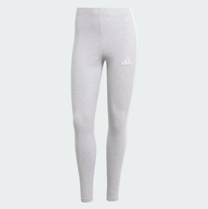 adidas essentials 3-stripes cotton leggings grigio donna