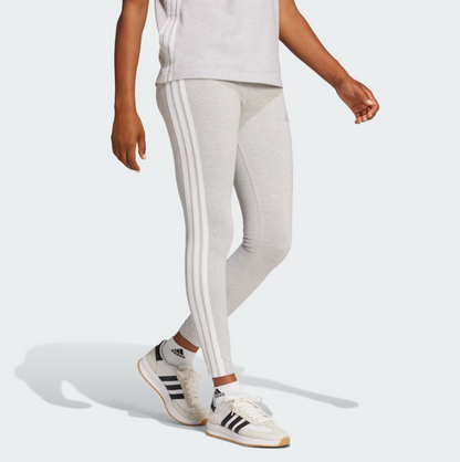 Adidas Essentials 3-Stripes Cotton Leggings grigio donna