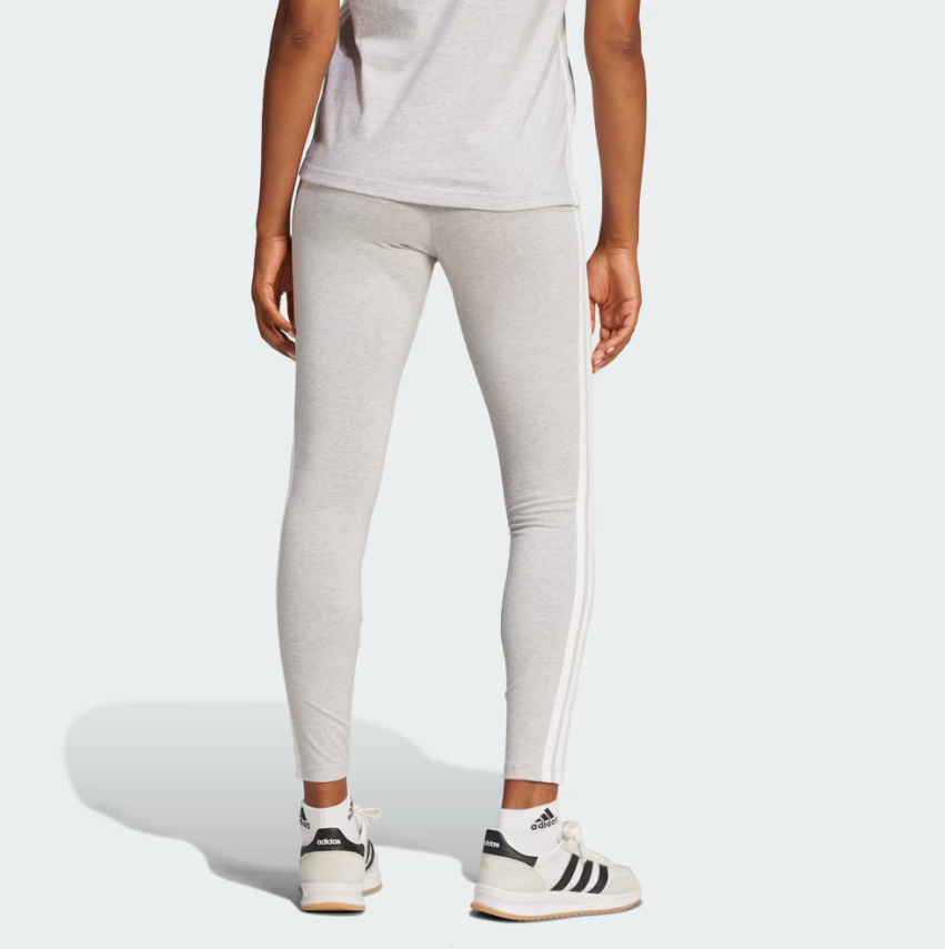 adidas essentials 3-stripes cotton leggings grigio donna