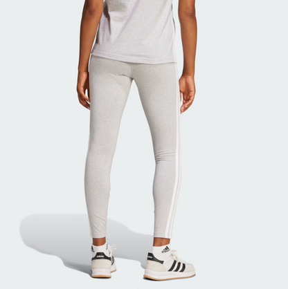 Adidas Essentials 3-Stripes Cotton Leggings grigio donna