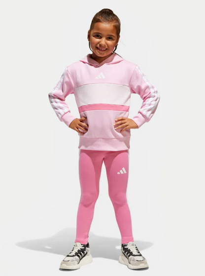 Adidas Completo felpa e leggings Seasonal Essentials Tiberio 3-Stripes Rosa bambina