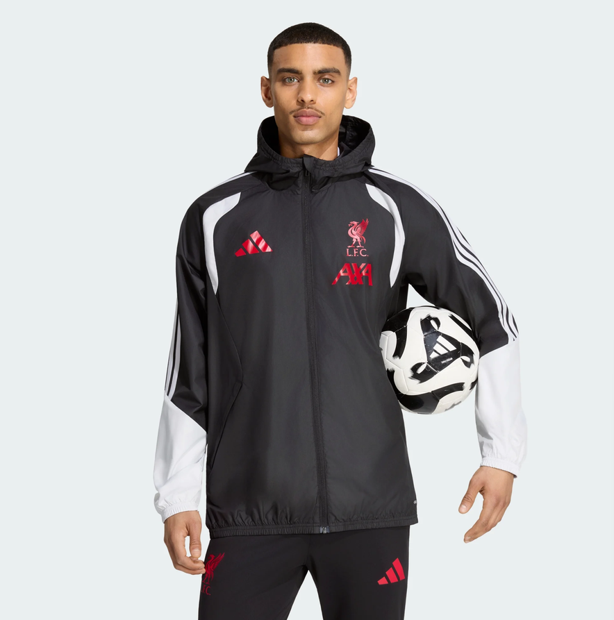 adidas giacca tiro all weather liverpool fc nero uomo