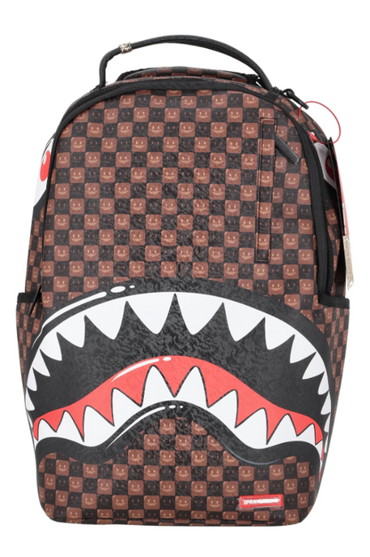 SPRAYGROUND zaino Sharks in Paris WTF Bubble Brown Check