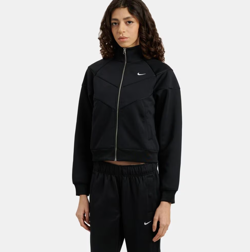 nike sportswear felpa con zip windrunner nera donna