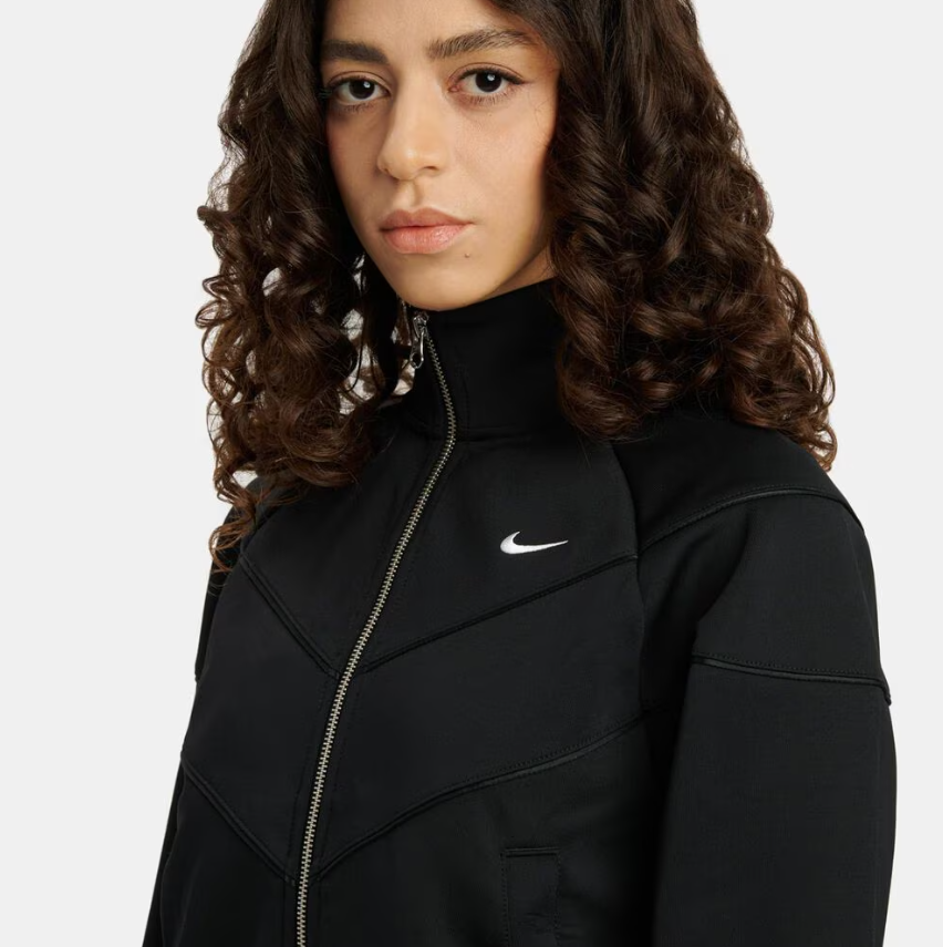 nike sportswear felpa con zip windrunner nera donna