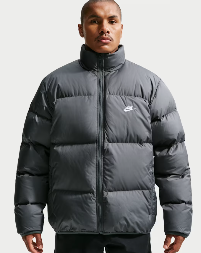 nike sportswear club therma-fit down puffer jacket black uomo