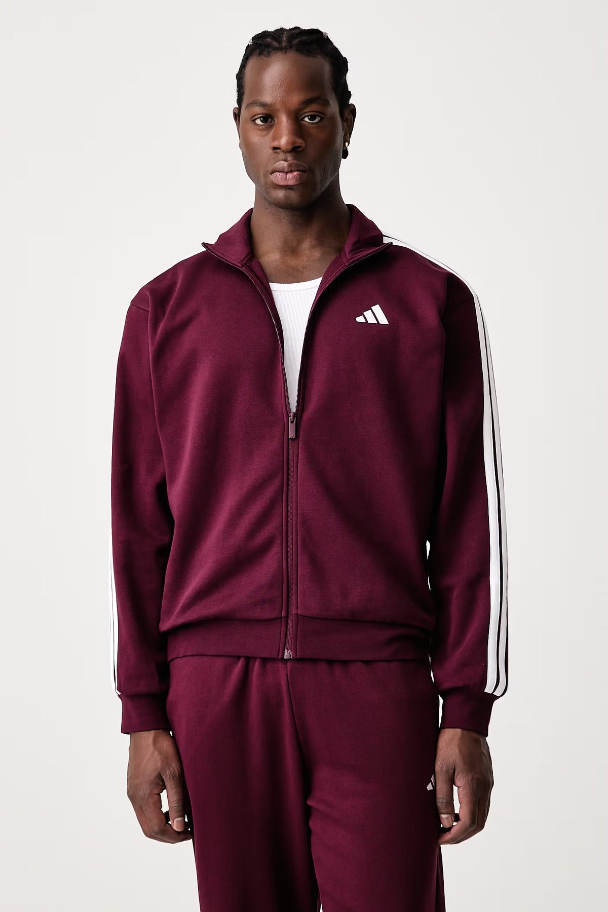 adidas tuta felpeta bordeaux  uomo