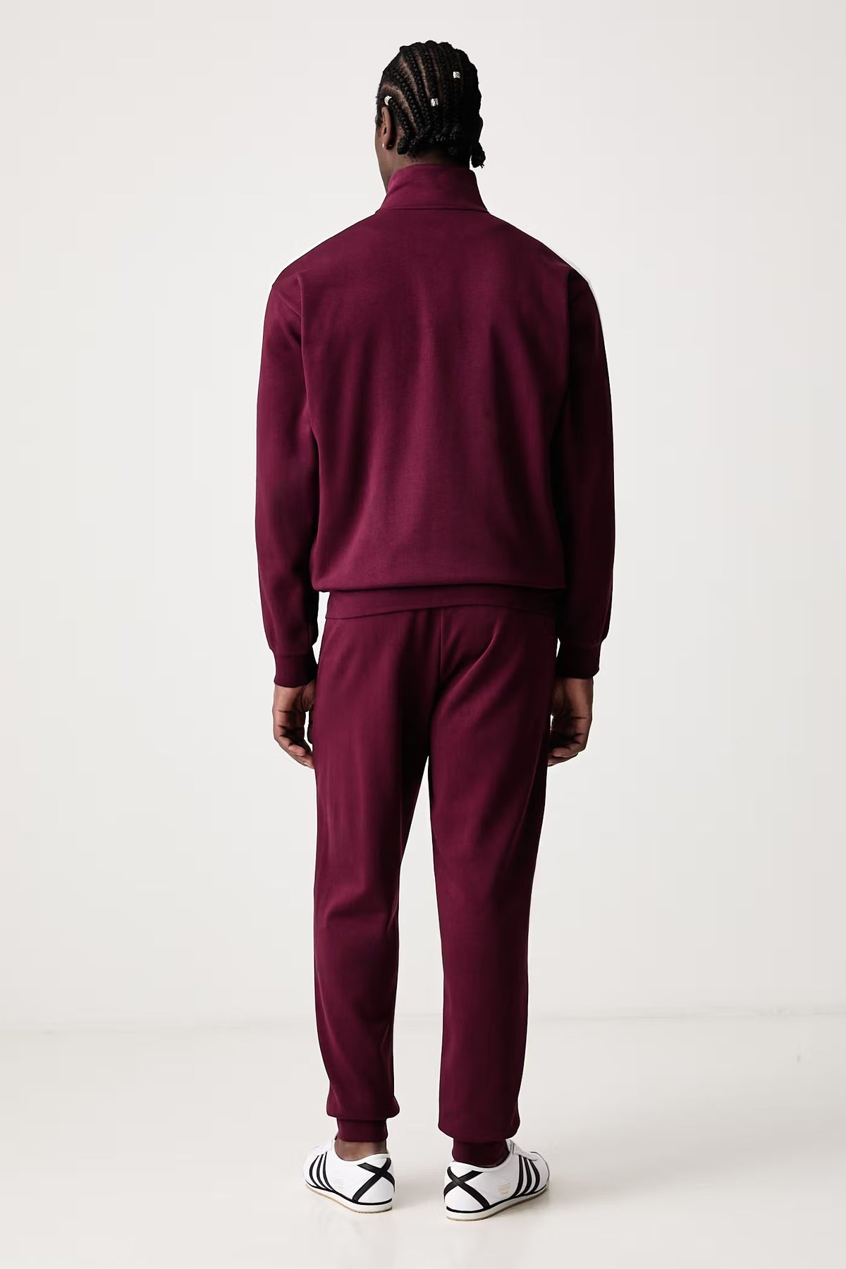 adidas tuta felpeta bordeaux  uomo