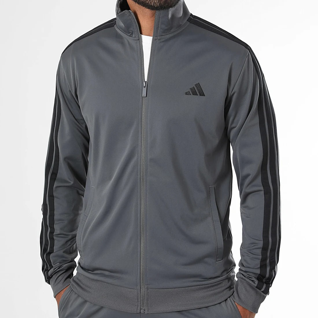 adidas permormance tuta grigia/nera uomo