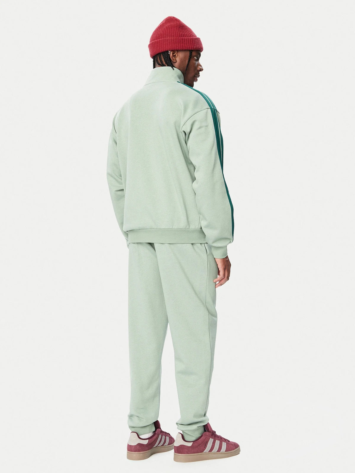 adidas tuta felpata verde uomo