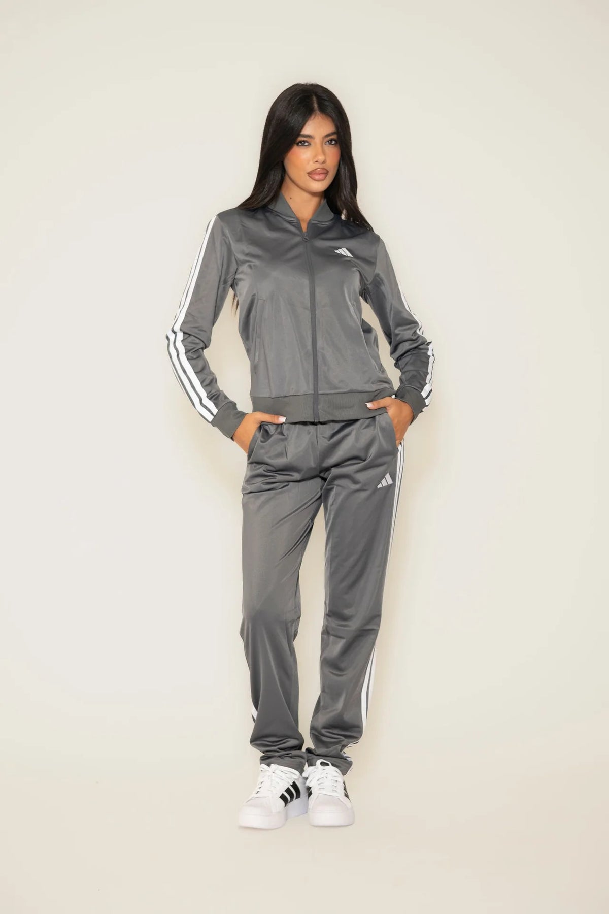 adidas tuta completa grigia donna