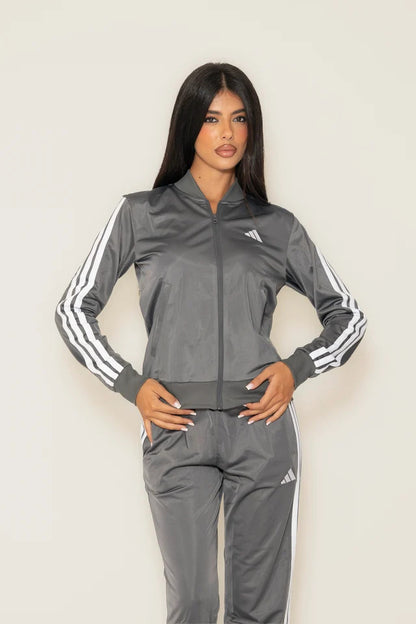 ADIDAS TUTA COMPLETA GRIGIA DONNA