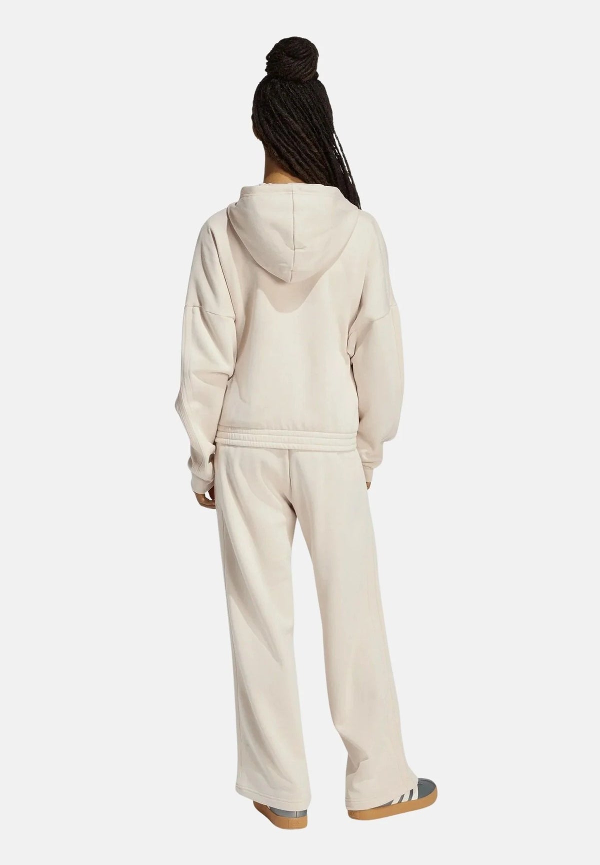 adidas tuta felpata beige donna