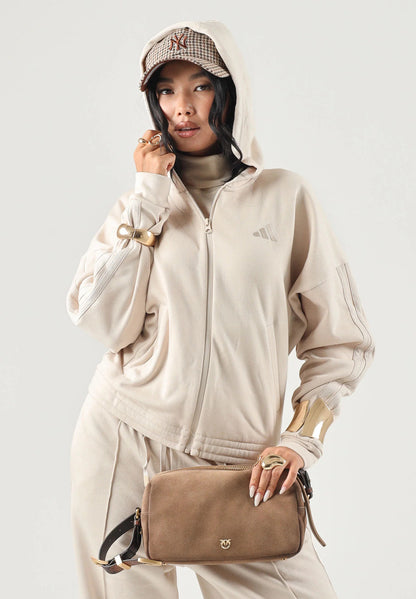 ADIDAS TUTA FELPATA BEIGE DONNA