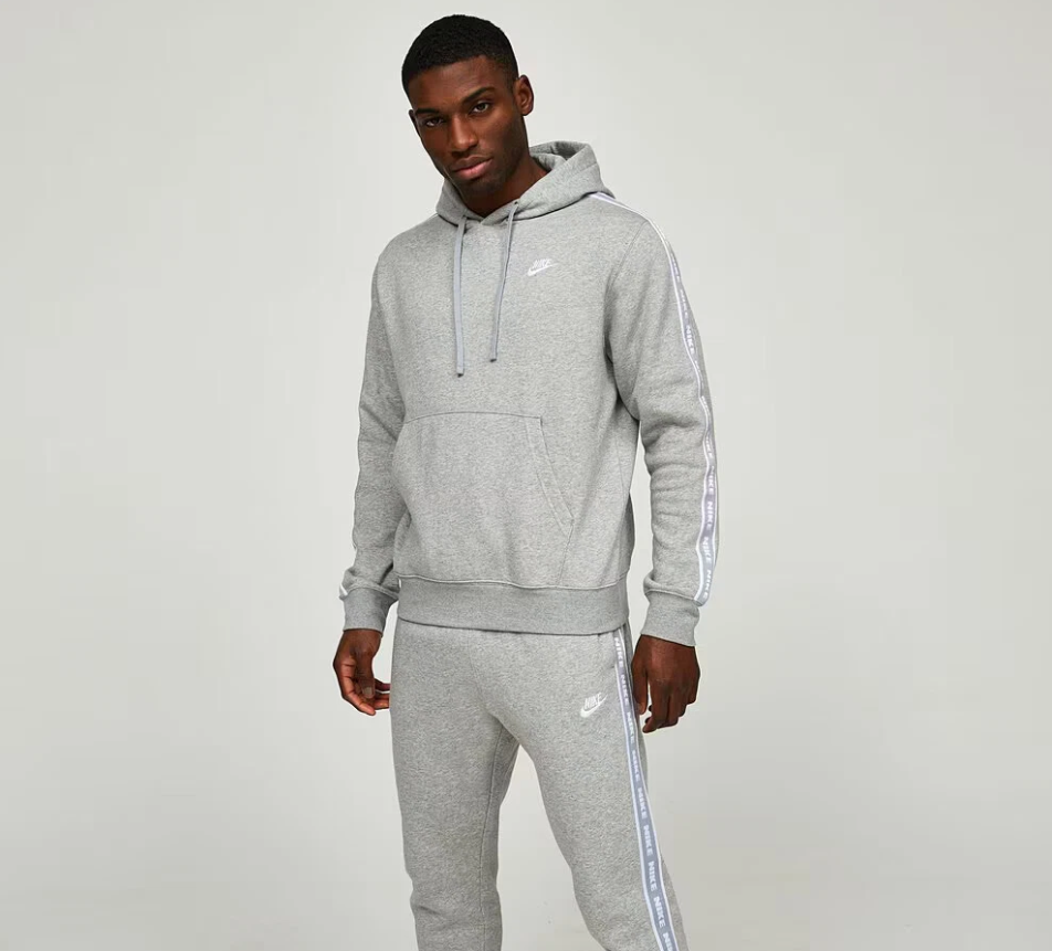 nike tuta club fleece graphic  grigio uomo