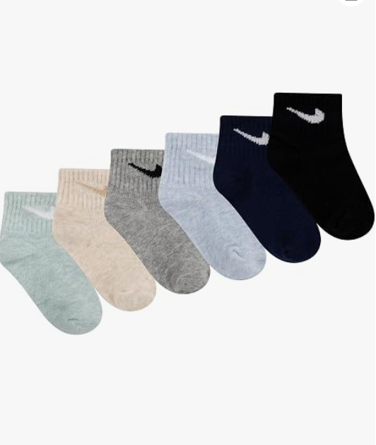 nike set calzini 6pz pale ivory heather bambina