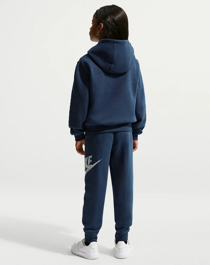 Nike Tuta Fleece Blu Logo Argento bambino
