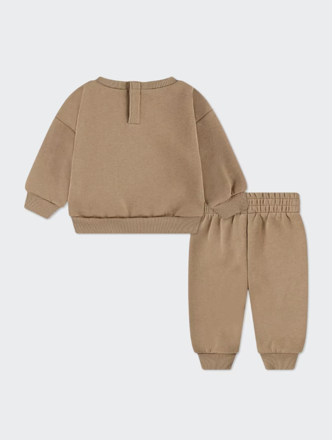 nike tuta fleece beige bambina