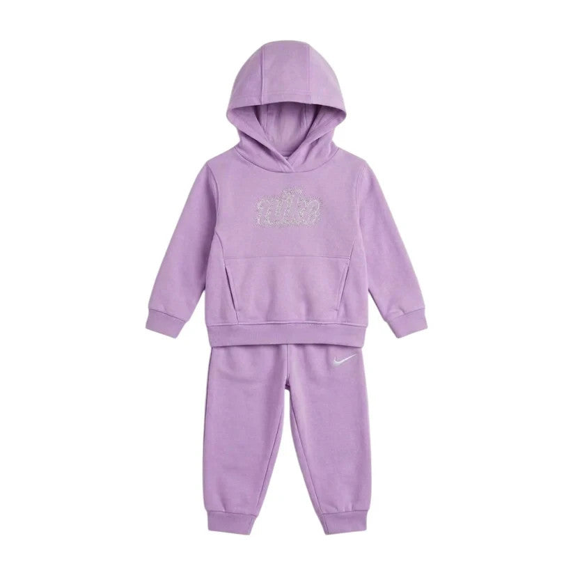 nike tuta lilla logo brillantini bambina