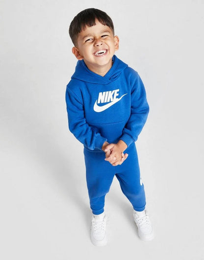 Nike Tuta Blu Fleece Logo Argento bambino
