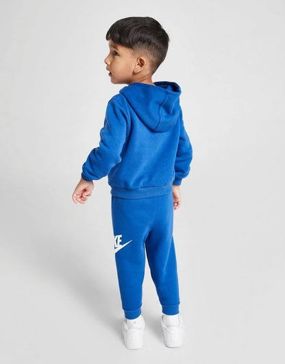 Nike Tuta Blu Fleece Logo Argento bambino