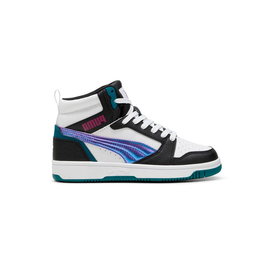 PUMA REBOUNDV6 MID BLK-MAGENTA GLEAM-COLD GREEN