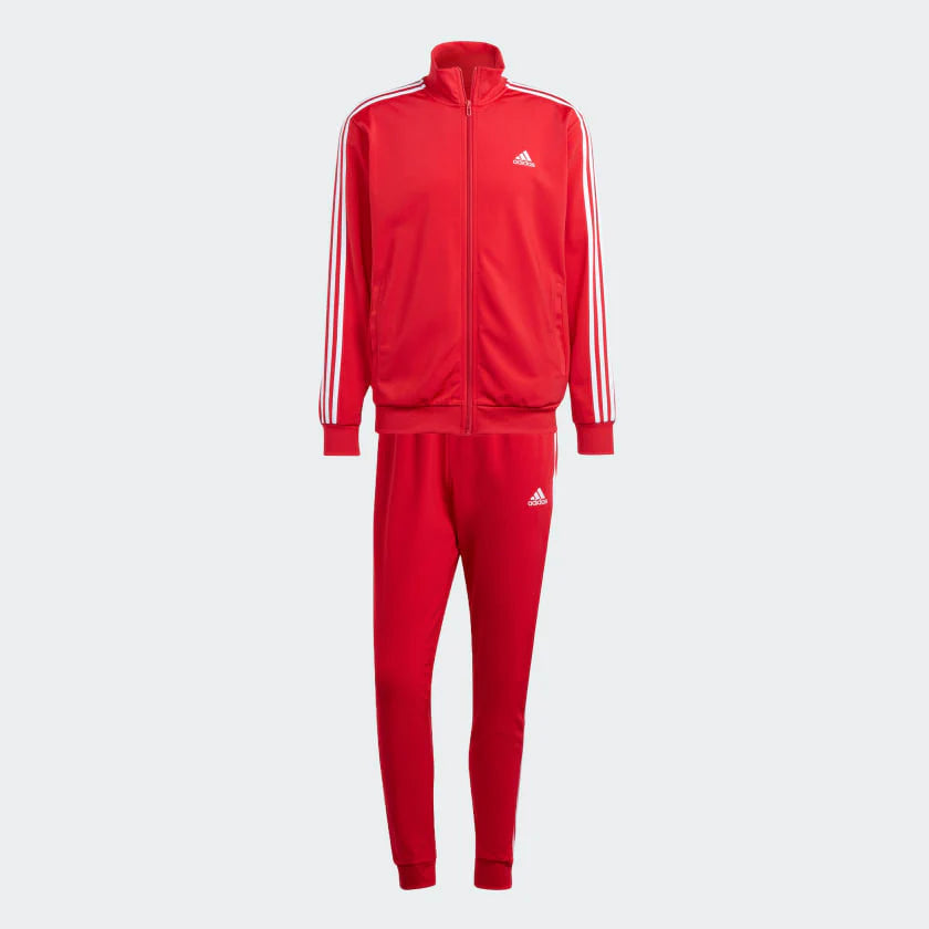 adidas tuta basic 3-stripes uomo red