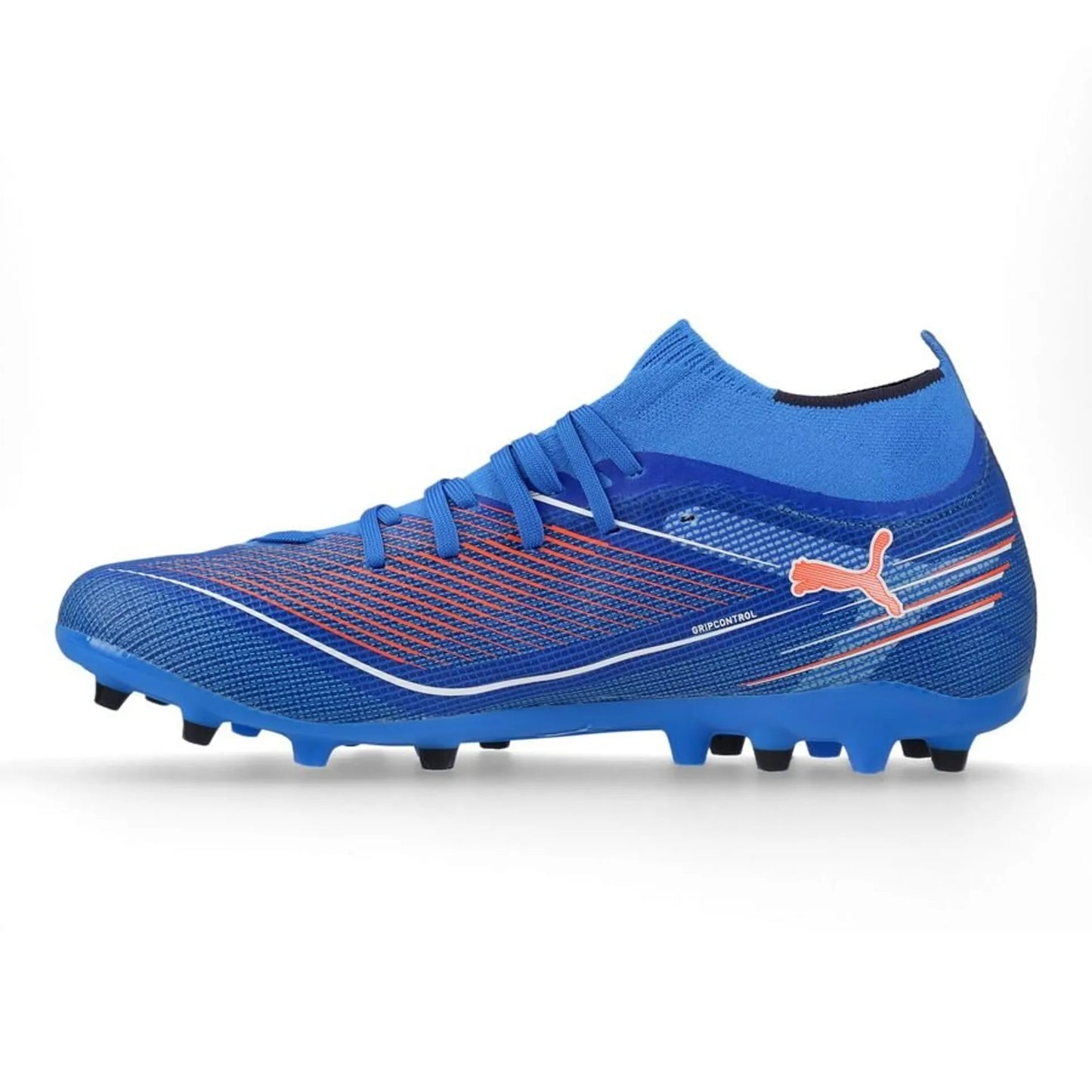puma ultra 6 match mg blue-white-glowing red