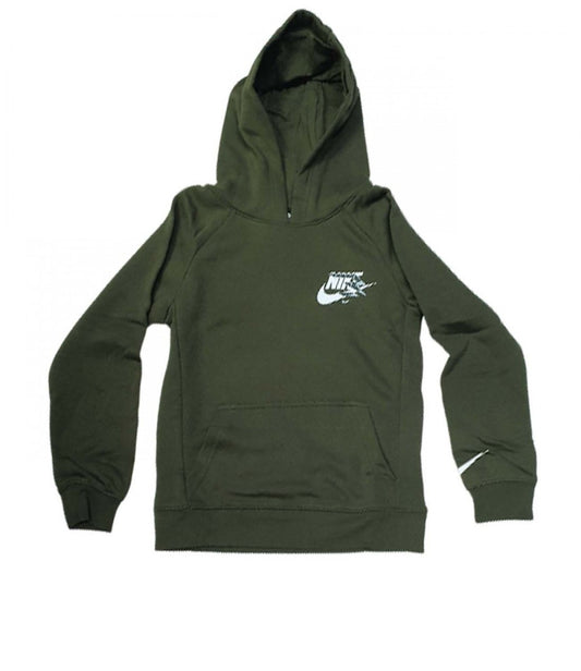 Felpa Nike Verde Scuro Logo Bianco