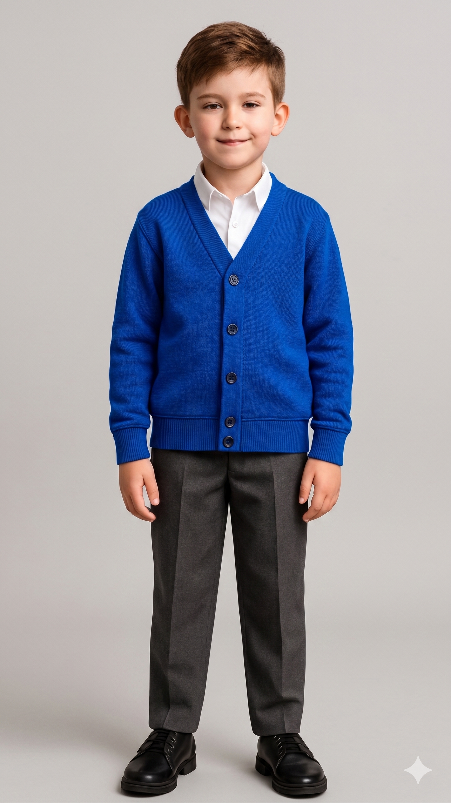 divisa scolastica cardigan per bambini e ragazzi in felpa non garzata blu