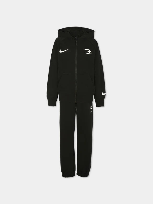 nike tuta full zip french terry set black