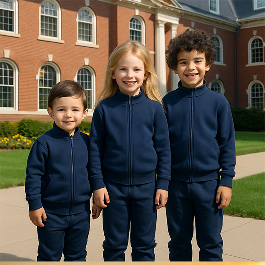 divisa scolastica tuta in felpa bambino non garzata