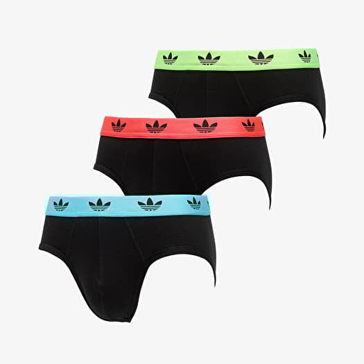 3PK SLIP COMFORT-ADIDAS NERO-LOGO MULTICOLOR