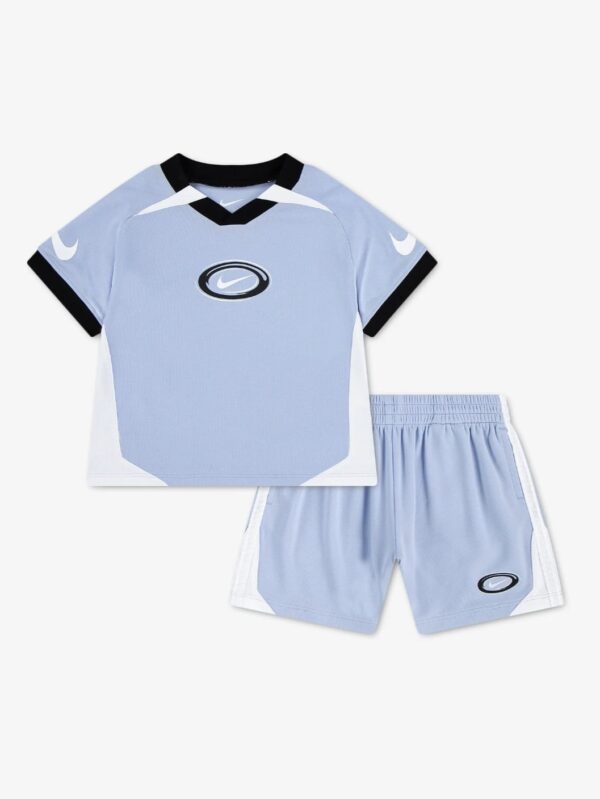 nike dri-fit swoosh love set t-shiert e shrot azzuro-nero-bianco bambino
