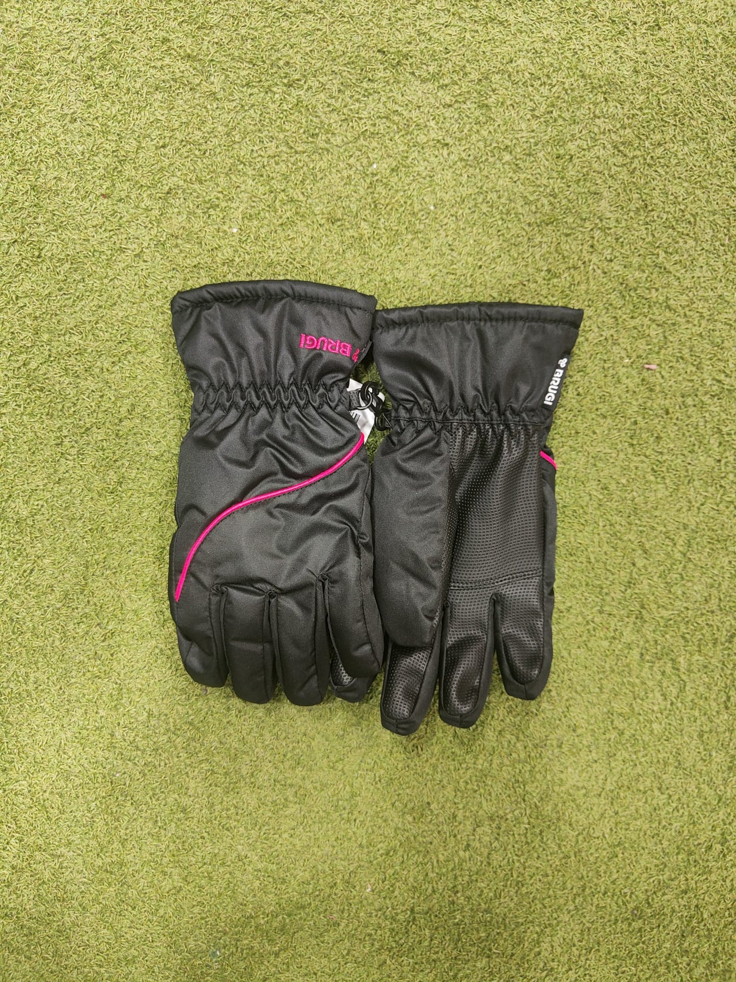 guanti neve brugi donna nero-rosa