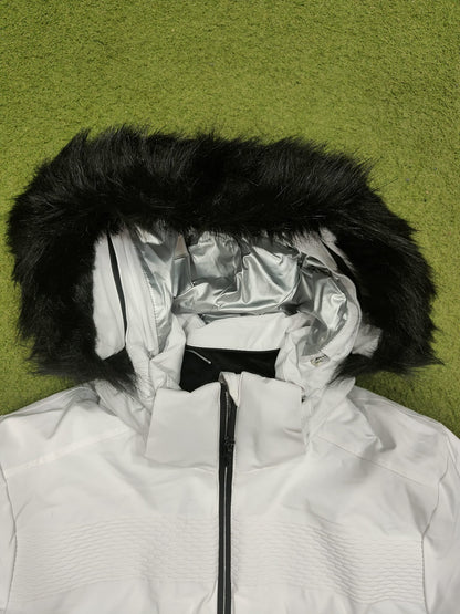 GIACCA NEVE AST DONNA BIANCO CAPPUCCIO PELLICCIA