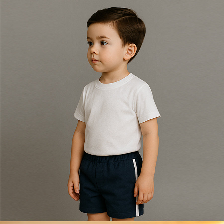 divisa scolastica pantaloncino elasticizzato bambini con profili