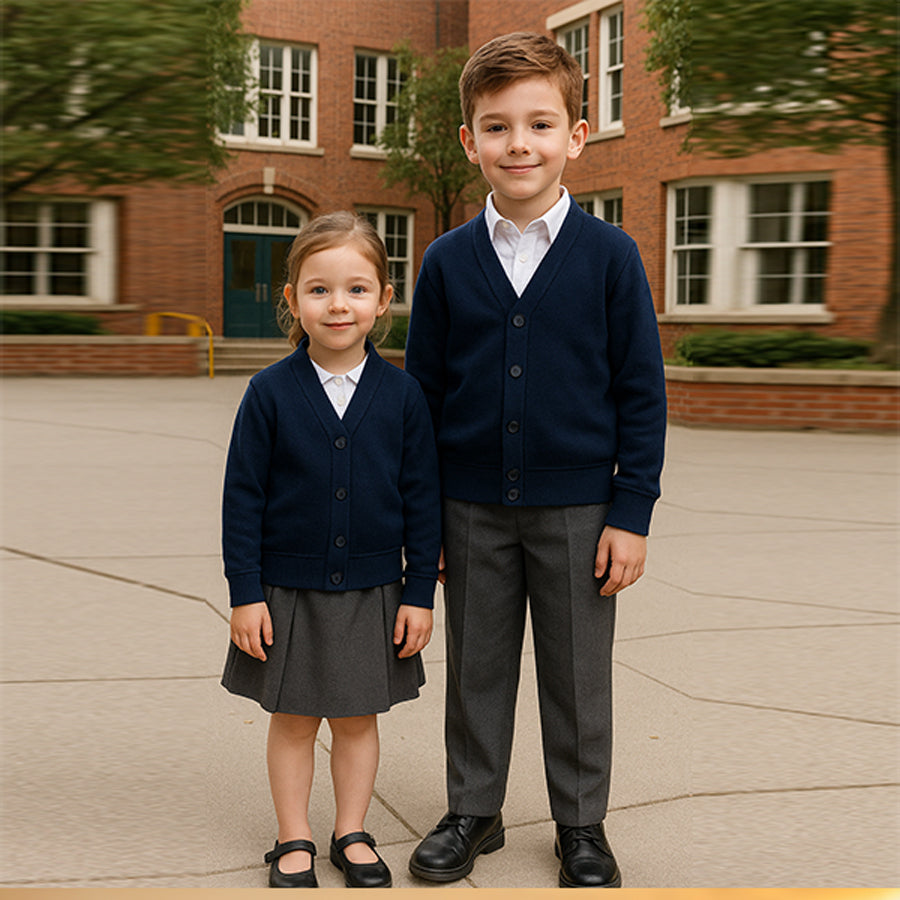 divisa scolastica cardigan per bambini e ragazzi in felpa non garzata