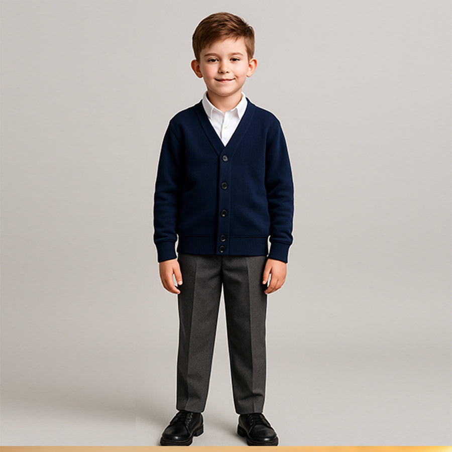 divisa scolastica cardigan per bambini e ragazzi in felpa non garzata