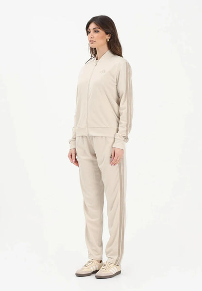 Adidas TUTA ESSENTIAL 3 STRIS BEIGE DONNA