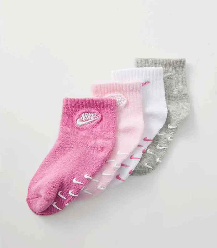 calzini antiscivlo nike rosa-grigio-bianco 2-4
